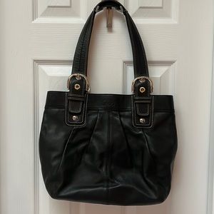 Coach black leather purse